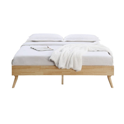 Natural Oak Ensemble Bed Frame Wooden Slat Double Payday Deals