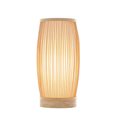 Natural Woven Bamboo Cylinder Table Lamp Light Shade Boho Tropical Coastal Payday Deals