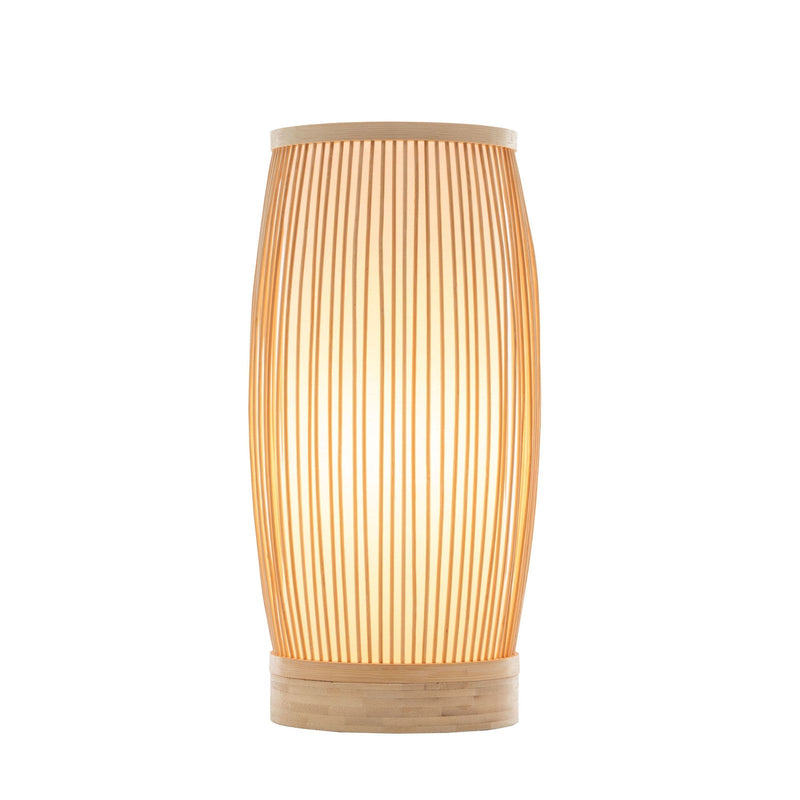 Natural Woven Bamboo Cylinder Table Lamp Light Shade Boho Tropical Coastal Payday Deals