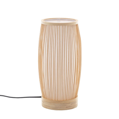 Natural Woven Bamboo Cylinder Table Lamp Light Shade Boho Tropical Coastal Payday Deals