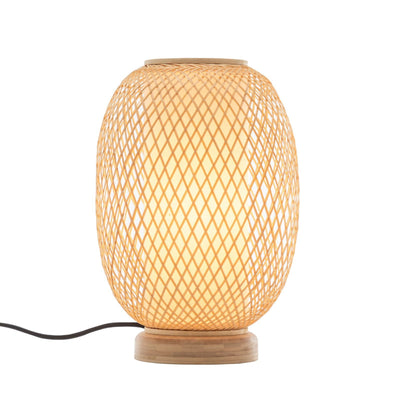 Natural Woven Bamboo Oval Table Lamp Light Shade Boho Tropical Coastal Payday Deals