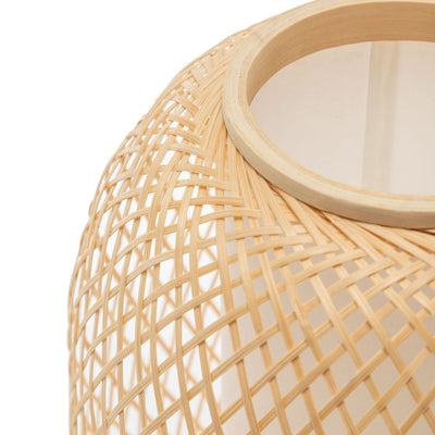 Natural Woven Bamboo Oval Table Lamp Light Shade Boho Tropical Coastal Payday Deals