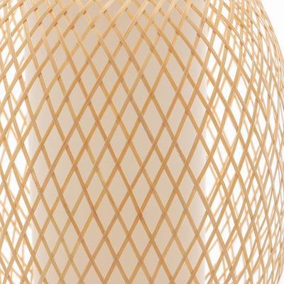 Natural Woven Bamboo Oval Table Lamp Light Shade Boho Tropical Coastal Payday Deals