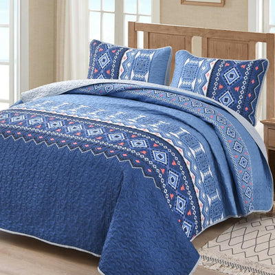 Nature Lover's Quilted bedspread and pillowcovers set: Inspired by the Outdoors - Queen size