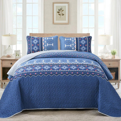 Nature Lover's Quilted bedspread and pillowcovers set: Inspired by the Outdoors - Queen size Payday Deals