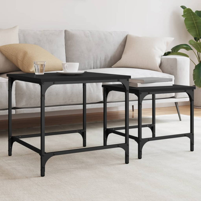 Nesting Coffee Tables 2 pcs Black Engineered Wood Payday Deals