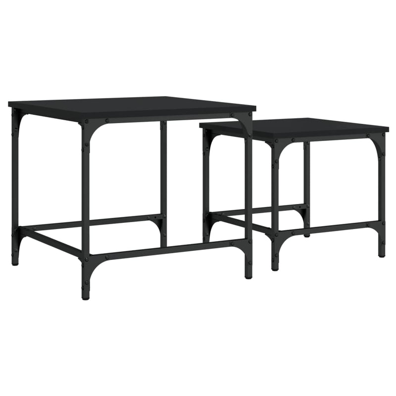 Nesting Coffee Tables 2 pcs Black Engineered Wood Payday Deals