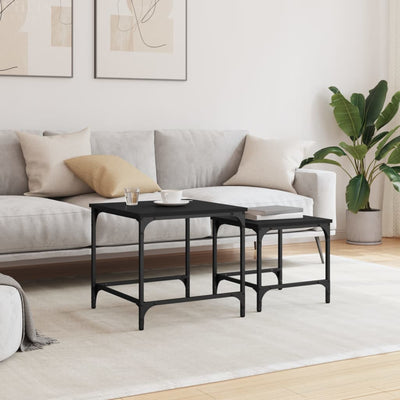 Nesting Coffee Tables 2 pcs Black Engineered Wood Payday Deals