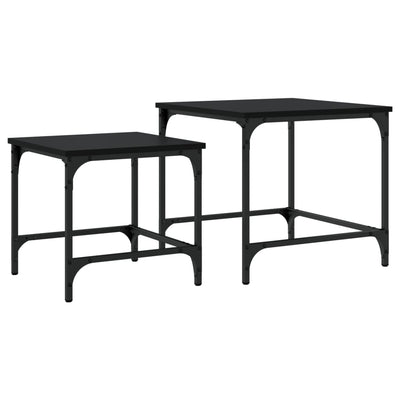 Nesting Coffee Tables 2 pcs Black Engineered Wood Payday Deals