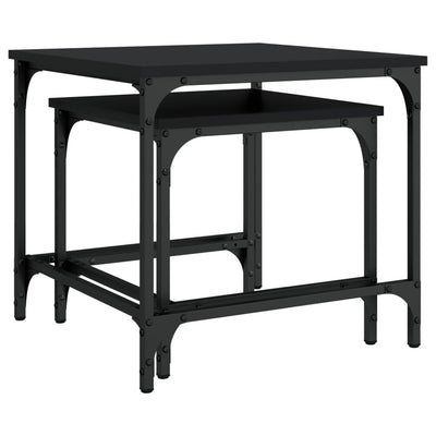 Nesting Coffee Tables 2 pcs Black Engineered Wood Payday Deals