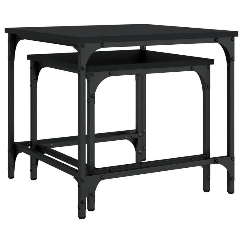 Nesting Coffee Tables 2 pcs Black Engineered Wood Payday Deals