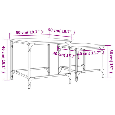 Nesting Coffee Tables 2 pcs Black Engineered Wood Payday Deals