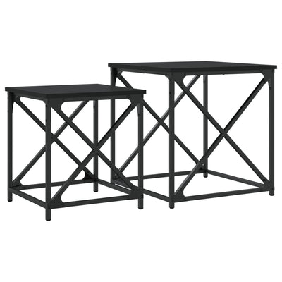 Nesting Coffee Tables 2 pcs Black Engineered Wood Payday Deals