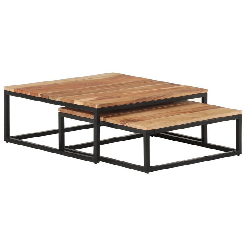 Nesting Coffee Tables 2 pcs Solid Acacia Wood Payday Deals