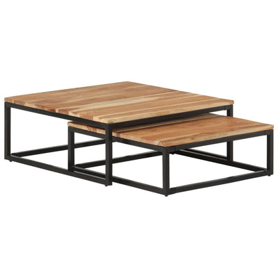 Nesting Coffee Tables 2 pcs Solid Acacia Wood Payday Deals