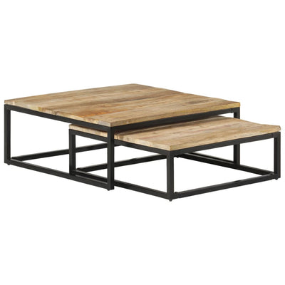 Nesting Coffee Tables 2 pcs Solid Mango Wood Payday Deals