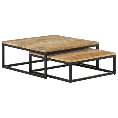 Nesting Coffee Tables 2 pcs Solid Mango Wood Payday Deals