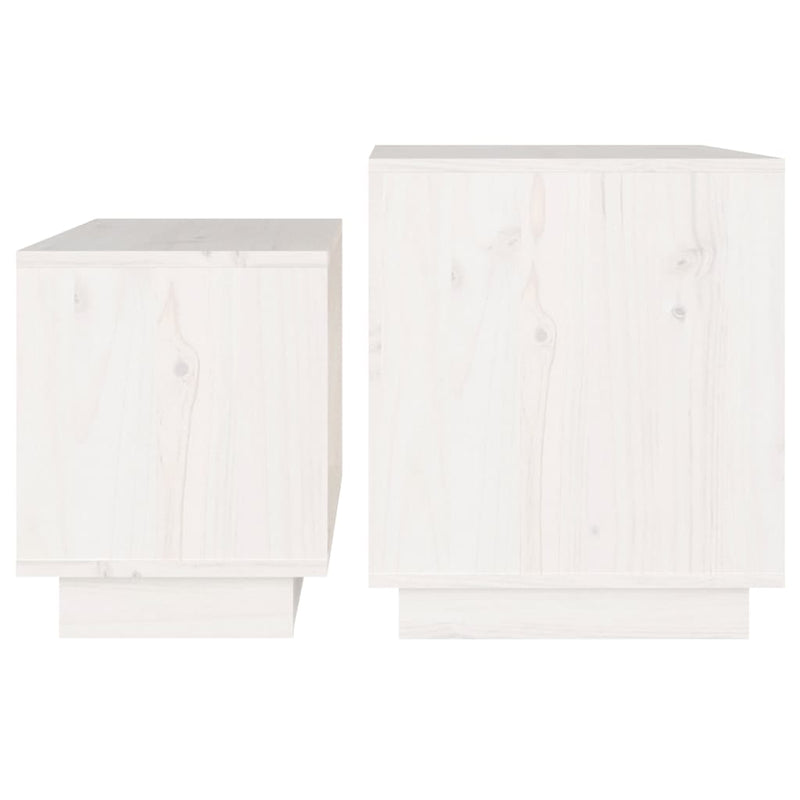 Nesting Coffee Tables 2 pcs White Solid Wood Pine Payday Deals
