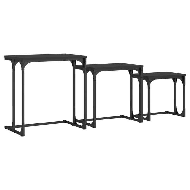 Nesting Coffee Tables 3 pcs Black Engineered Wood Payday Deals