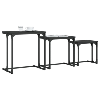 Nesting Coffee Tables 3 pcs Black Engineered Wood Payday Deals