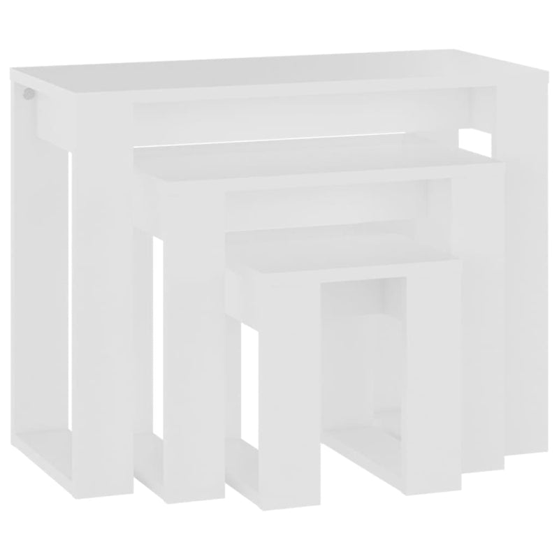 Nesting Tables 3 pcs White Engineered Wood Payday Deals