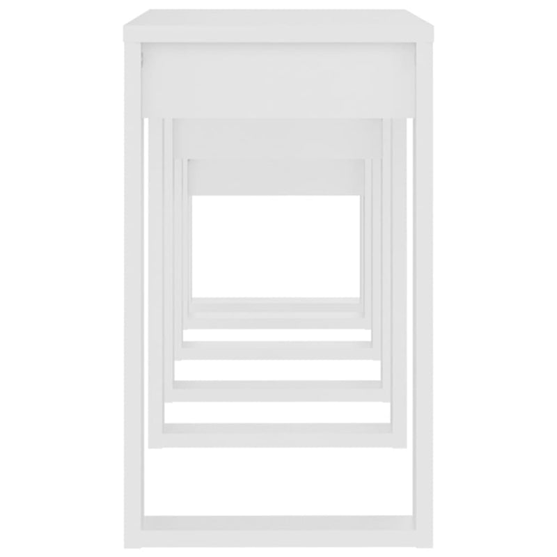 Nesting Tables 3 pcs White Engineered Wood Payday Deals