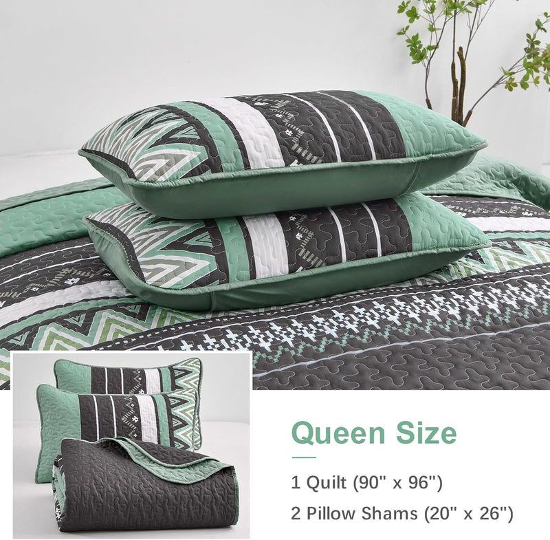 Neutral Quilted bedspread and pillowcovers set: Versatile Style - Queen size Payday Deals