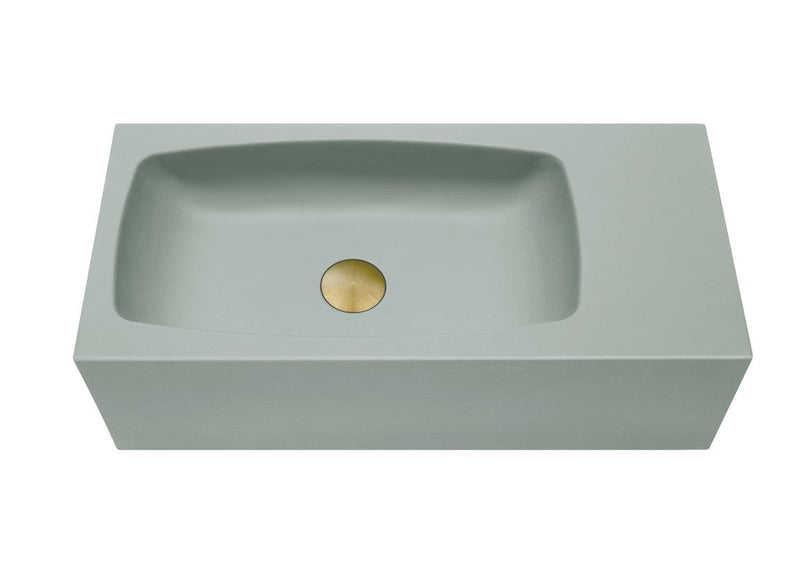 New Concrete Cement Wash Basin Counter Top Matte Mint Green Wall Hung Curved Basin Payday Deals