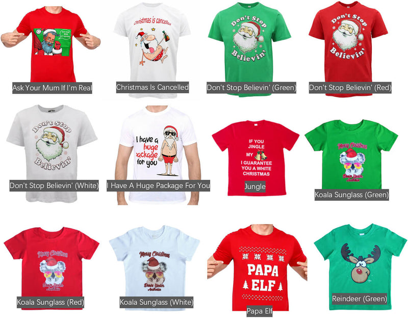 New Funny Adult Xmas Christmas T Shirt Tee Mens Womens 100% Cotton Jolly Ugly, Koala Sunglass (Red), M Payday Deals