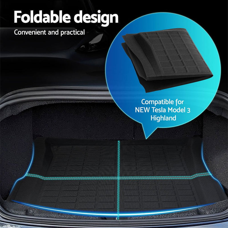 NEW Tesla Model 3 Highland 2024 Boot Liner Rear Frunk Cargo Trunk Mats Weisshorn Payday Deals