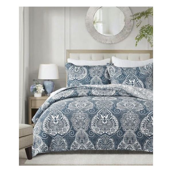 Night Reflection 100% Cotton Quilted 2 pcs Bedspread Coverlet Set King Single Payday Deals