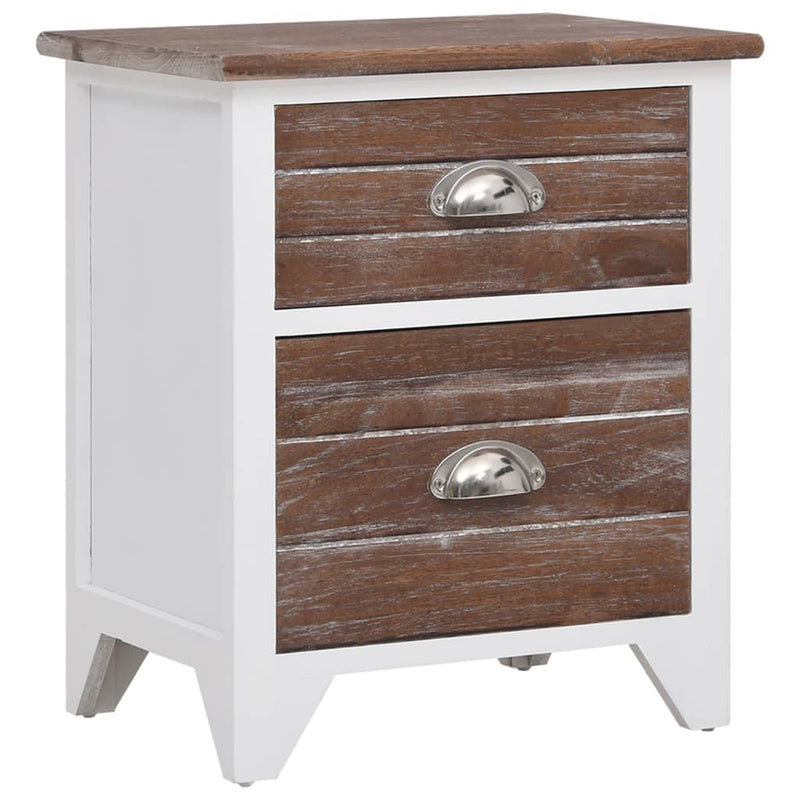 Nightstand 2 pcs with 2 Drawers Brown and White Payday Deals
