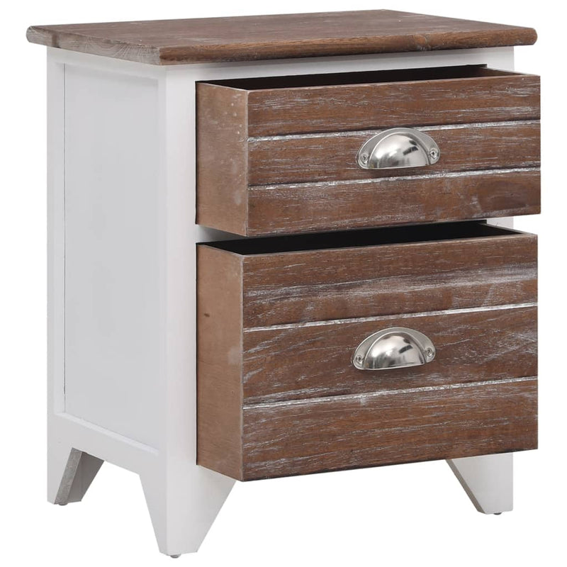 Nightstand 2 pcs with 2 Drawers Brown and White Payday Deals