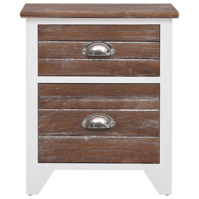 Nightstand 2 pcs with 2 Drawers Brown and White Payday Deals