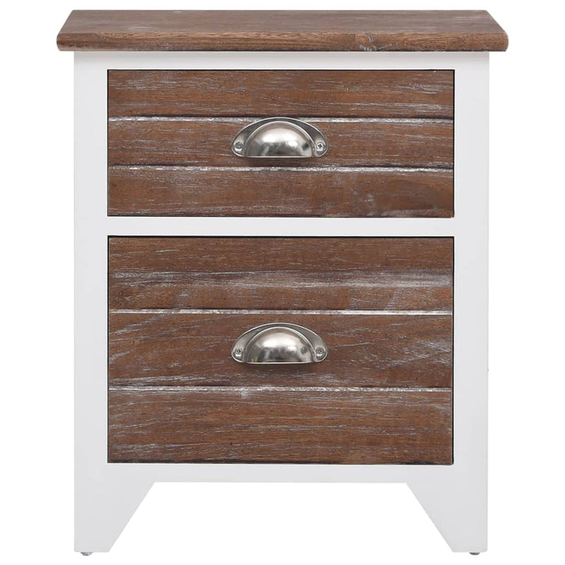 Nightstand 2 pcs with 2 Drawers Brown and White Payday Deals