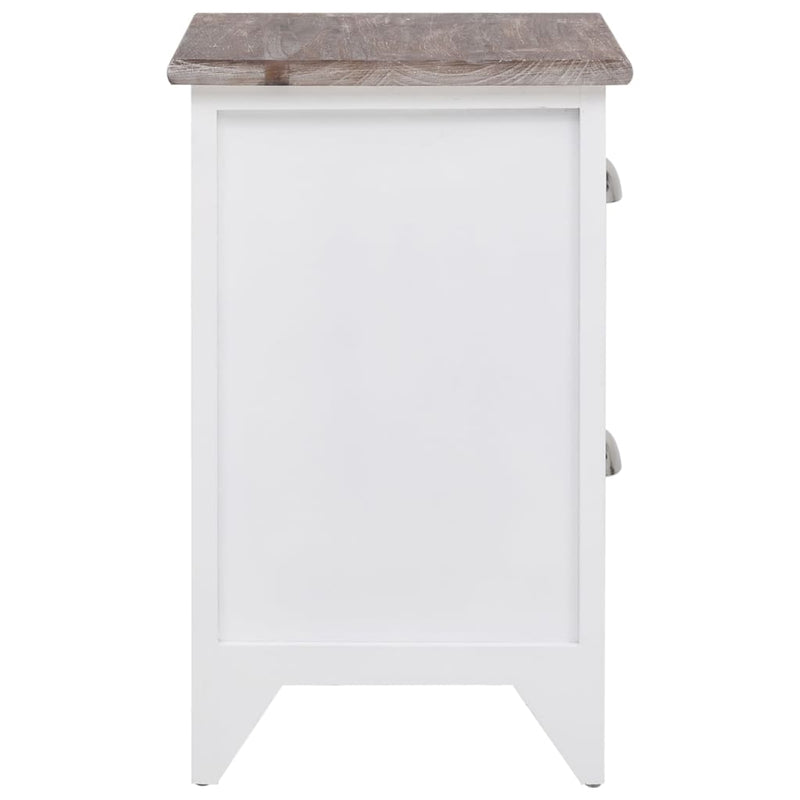Nightstand 2 pcs with 2 Drawers Brown and White Payday Deals