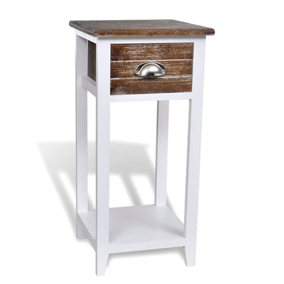 Nightstand with 1 Drawer Brown and White Payday Deals