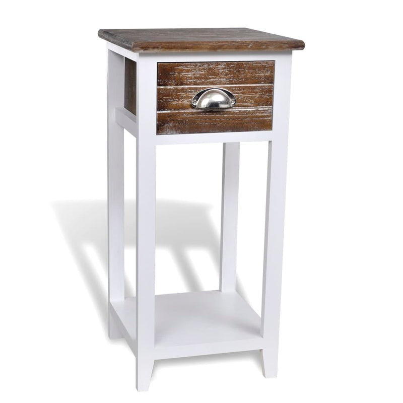 Nightstand with 1 Drawer Brown and White Payday Deals