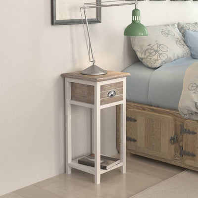 Nightstand with 1 Drawer Brown and White Payday Deals