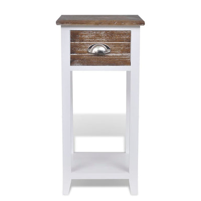 Nightstand with 1 Drawer Brown and White Payday Deals
