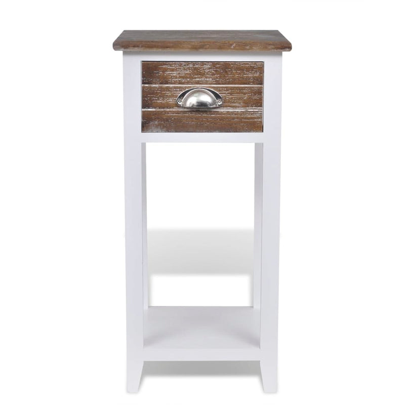 Nightstand with 1 Drawer Brown and White Payday Deals