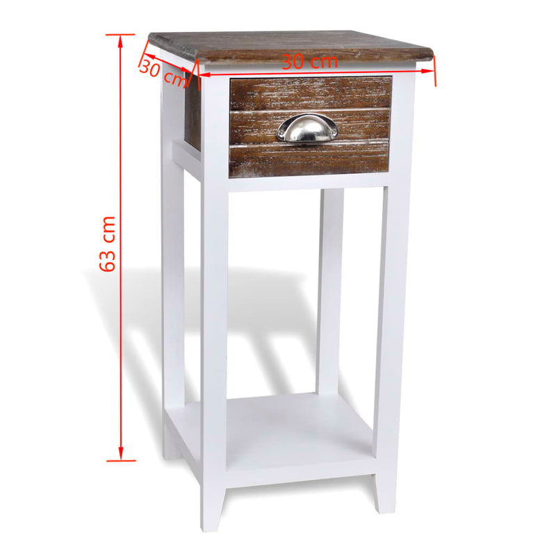 Nightstand with 1 Drawer Brown and White Payday Deals