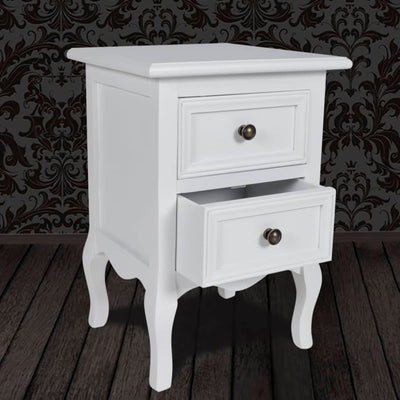 Nightstand with 2 Drawers MDF White Payday Deals
