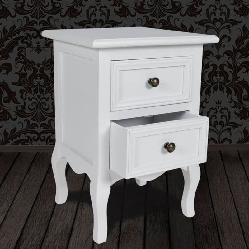 Nightstand with 2 Drawers MDF White Payday Deals