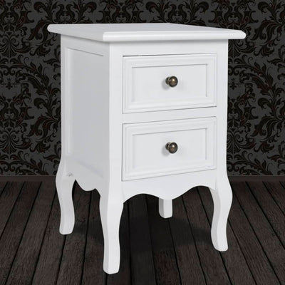 Nightstand with 2 Drawers MDF White Payday Deals