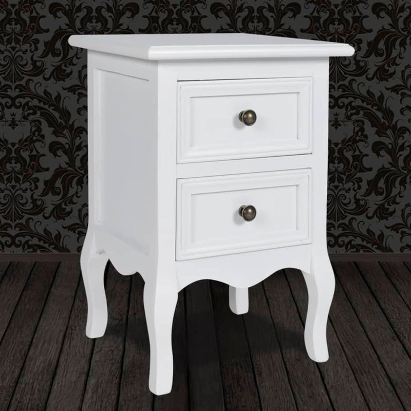 Nightstand with 2 Drawers MDF White Payday Deals