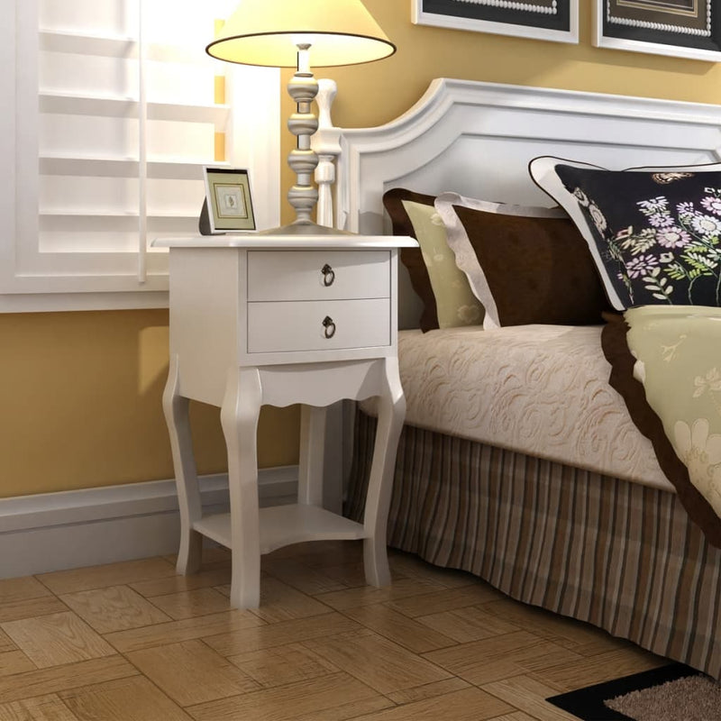 Nightstand with 2 Drawers White Payday Deals
