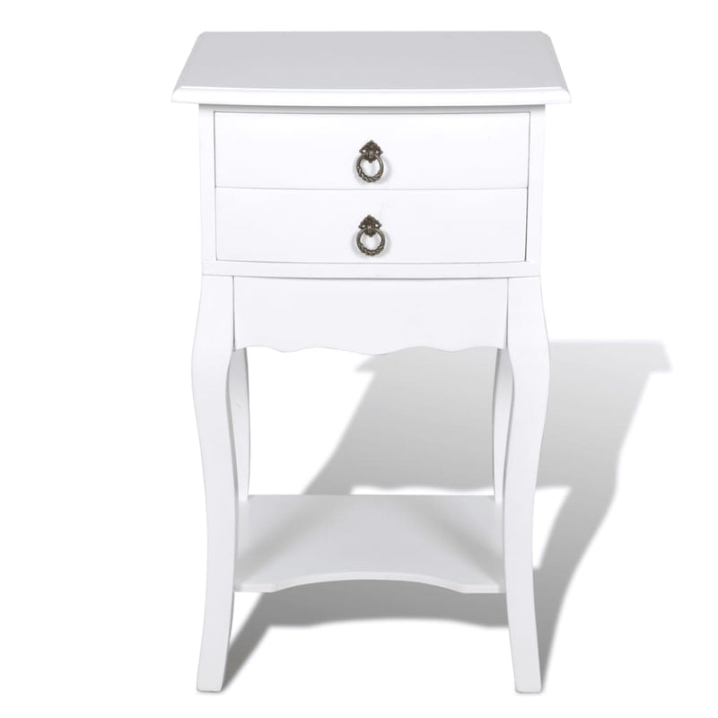 Nightstand with 2 Drawers White Payday Deals
