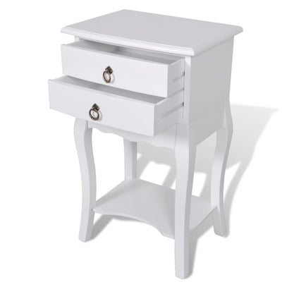 Nightstand with 2 Drawers White Payday Deals