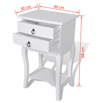 Nightstand with 2 Drawers White Payday Deals